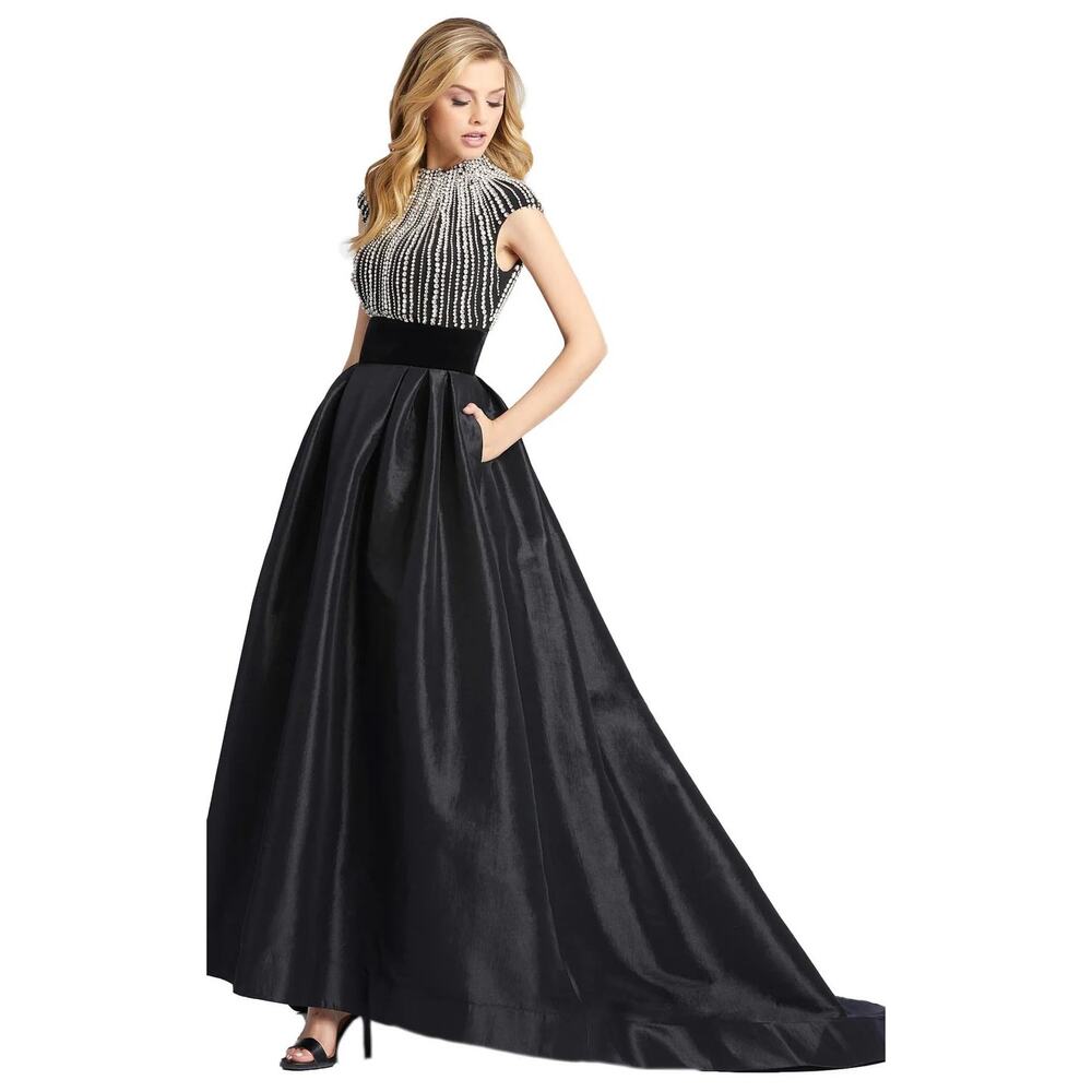 Mac Duggal black with crystal embedded bodice size 2